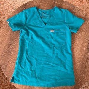 figs teal scrub top size XXSmall